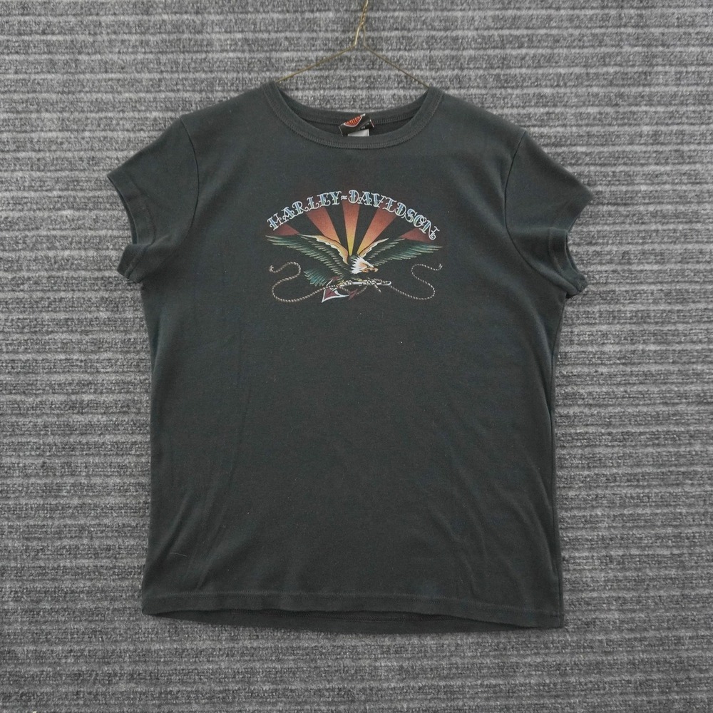 VTG Harley-Davidson T-Shirt Womens XL Black Eagle Graphic San Antonio Texas